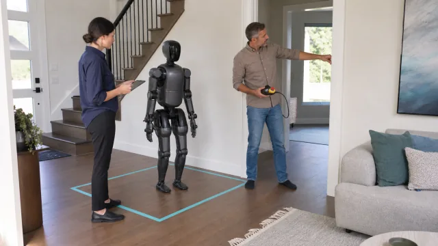 Évaluation des distances de sécurité d'un robot humanoïde éteint dans un logement
